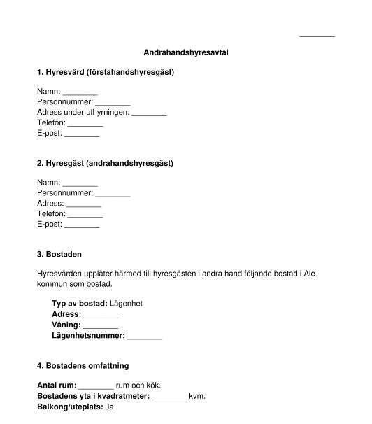 Andrahandsuthyrningsavtal