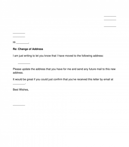 Change of Address Letter
