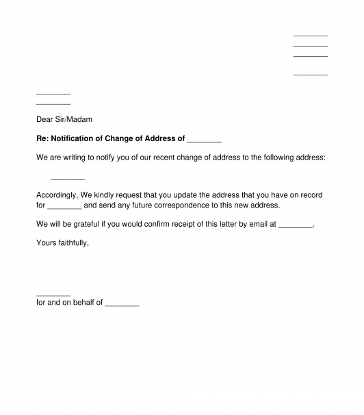 Change of Business Address Letter