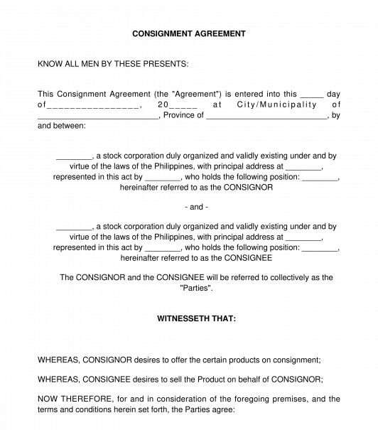 Consignment Agreement