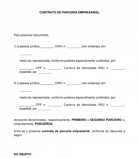 Contrato de parceria empresarial
