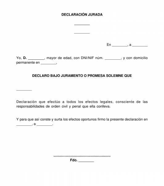 Declaración jurada