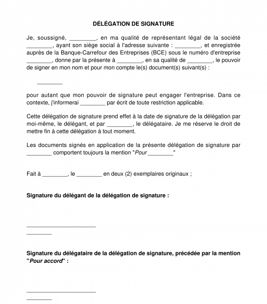 Délégation de signature