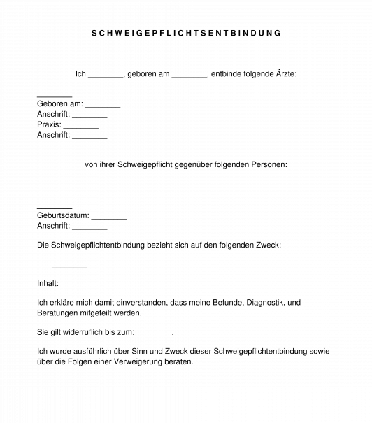 Schweigepflichtsentbindung