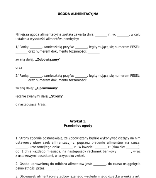 Ugoda alimentacyjna
