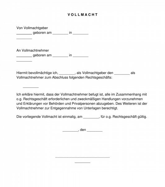 Vollmacht